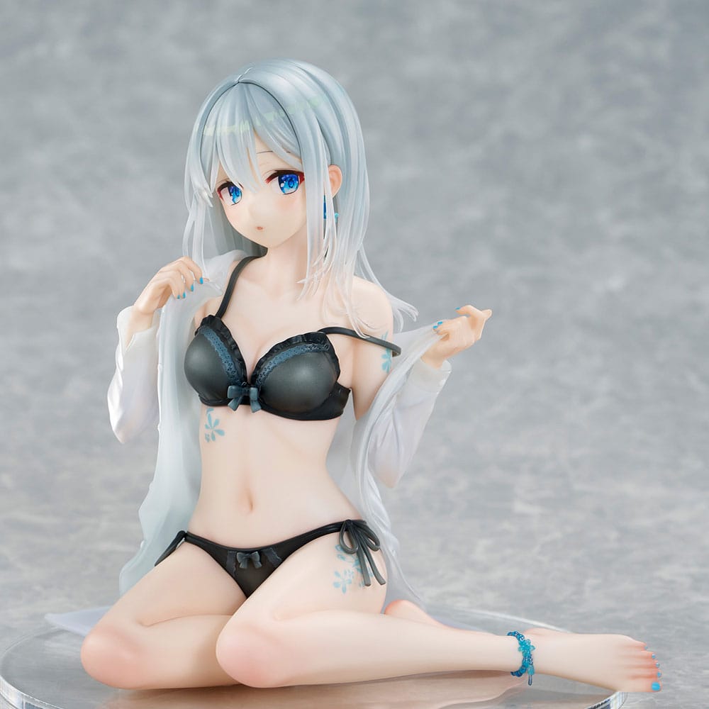 Original Character PVC Figur 1/7 Silver-Haired Girl Sky Blue Morning Special Outfit Ver. av Fuumi Illustration 16 cm Union Creative