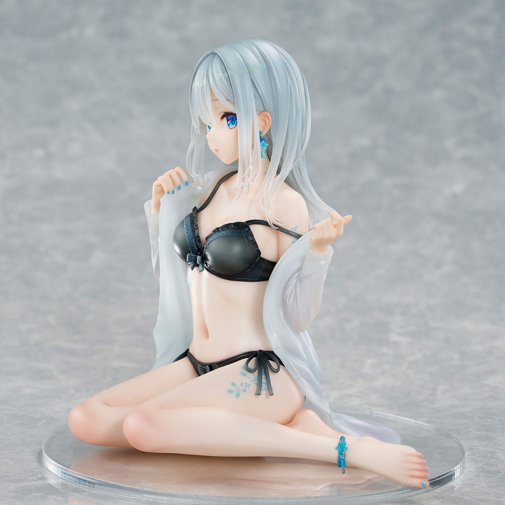 Original Character PVC Figur 1/7 Silver-Haired Girl Sky Blue Morning Special Outfit Ver. av Fuumi Illustration 16 cm Union Creative