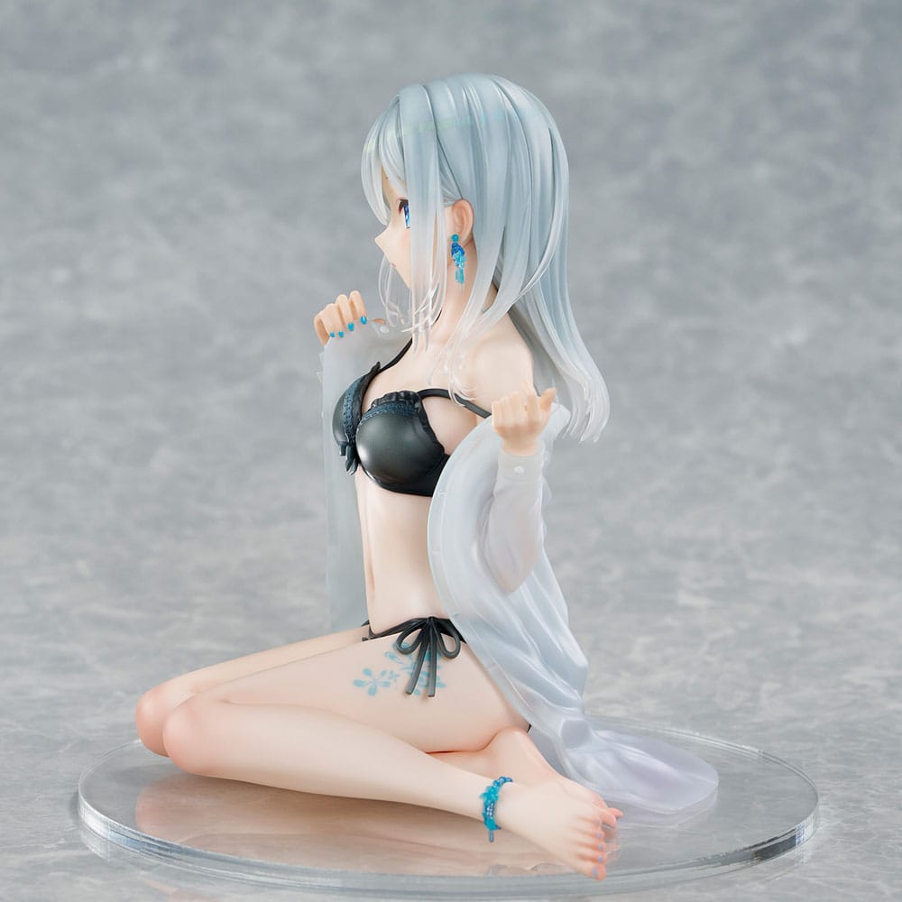 Original Character PVC Figur 1/7 Silver-Haired Girl Sky Blue Morning Special Outfit Ver. av Fuumi Illustration 16 cm Union Creative