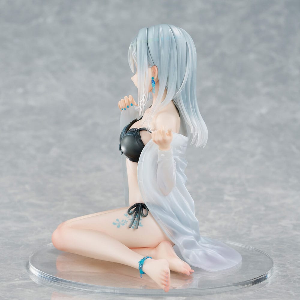 Original Character PVC Figur 1/7 Silver-Haired Girl Sky Blue Morning Special Outfit Ver. av Fuumi Illustration 16 cm Union Creative