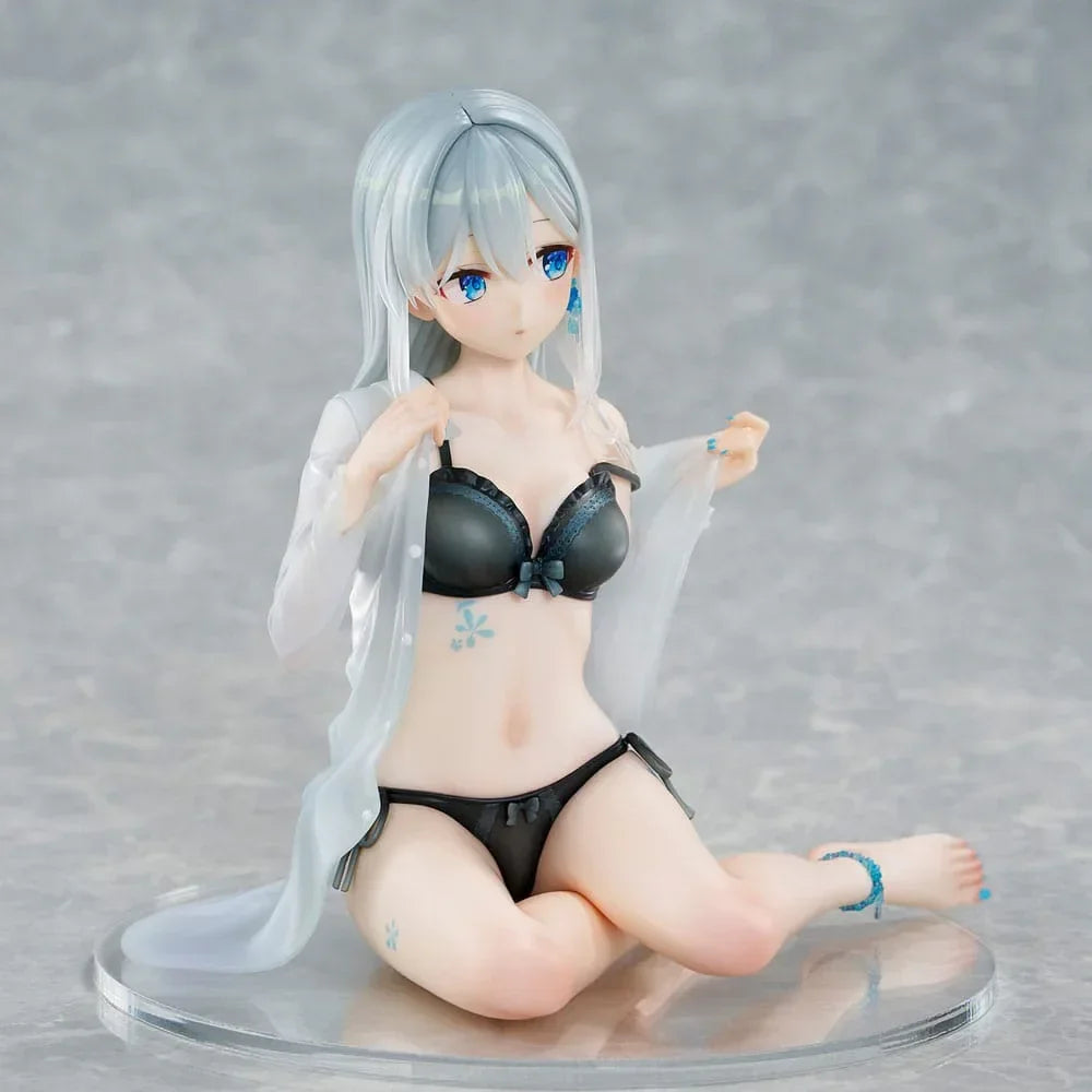 Original Character PVC Figur 1/7 Silver-Haired Girl Sky Blue Morning Special Outfit Ver. av Fuumi Illustration 16 cm Union Creative