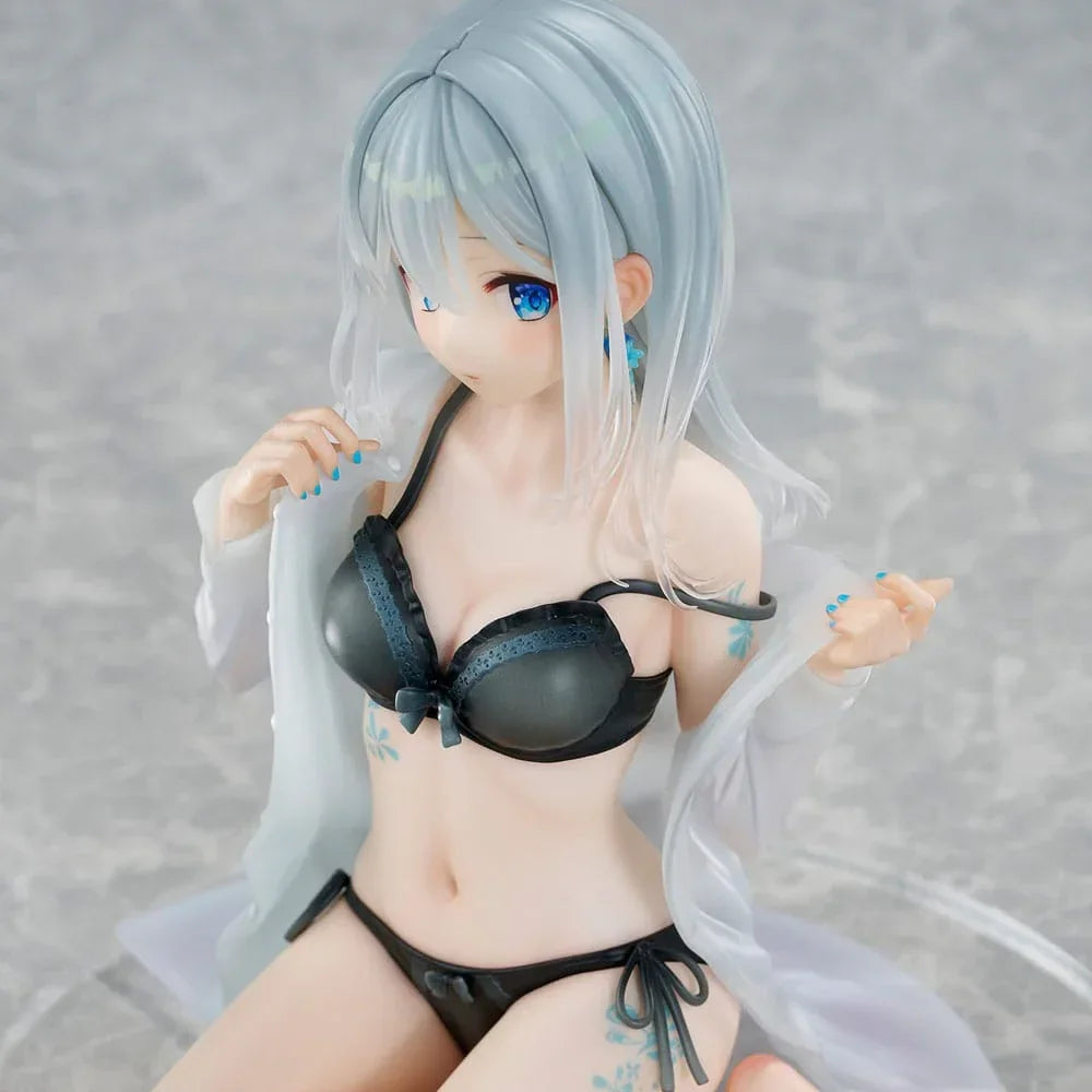 Original Character PVC Figur 1/7 Silver-Haired Girl Sky Blue Morning Special Outfit Ver. av Fuumi Illustration 16 cm Union Creative