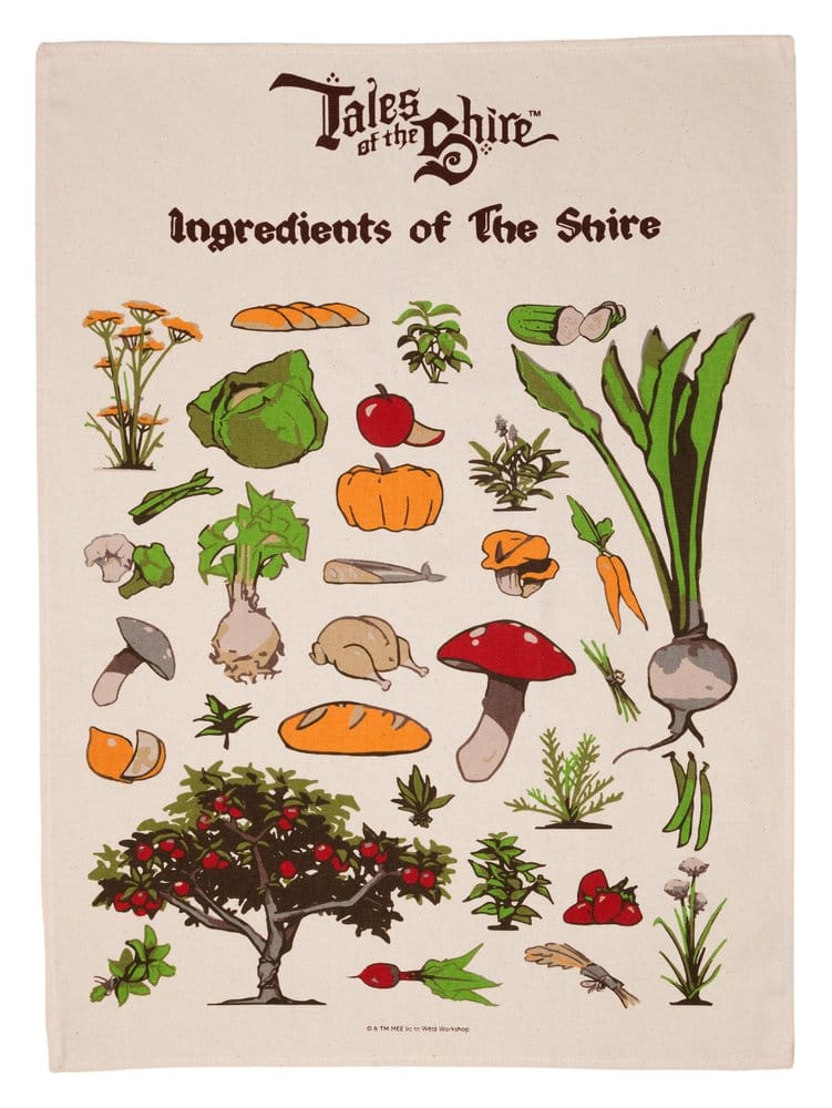 Lord of the Rings Tea Towel The Ingredients of The Shire (Tales of the Shire (2025)) 69 cm