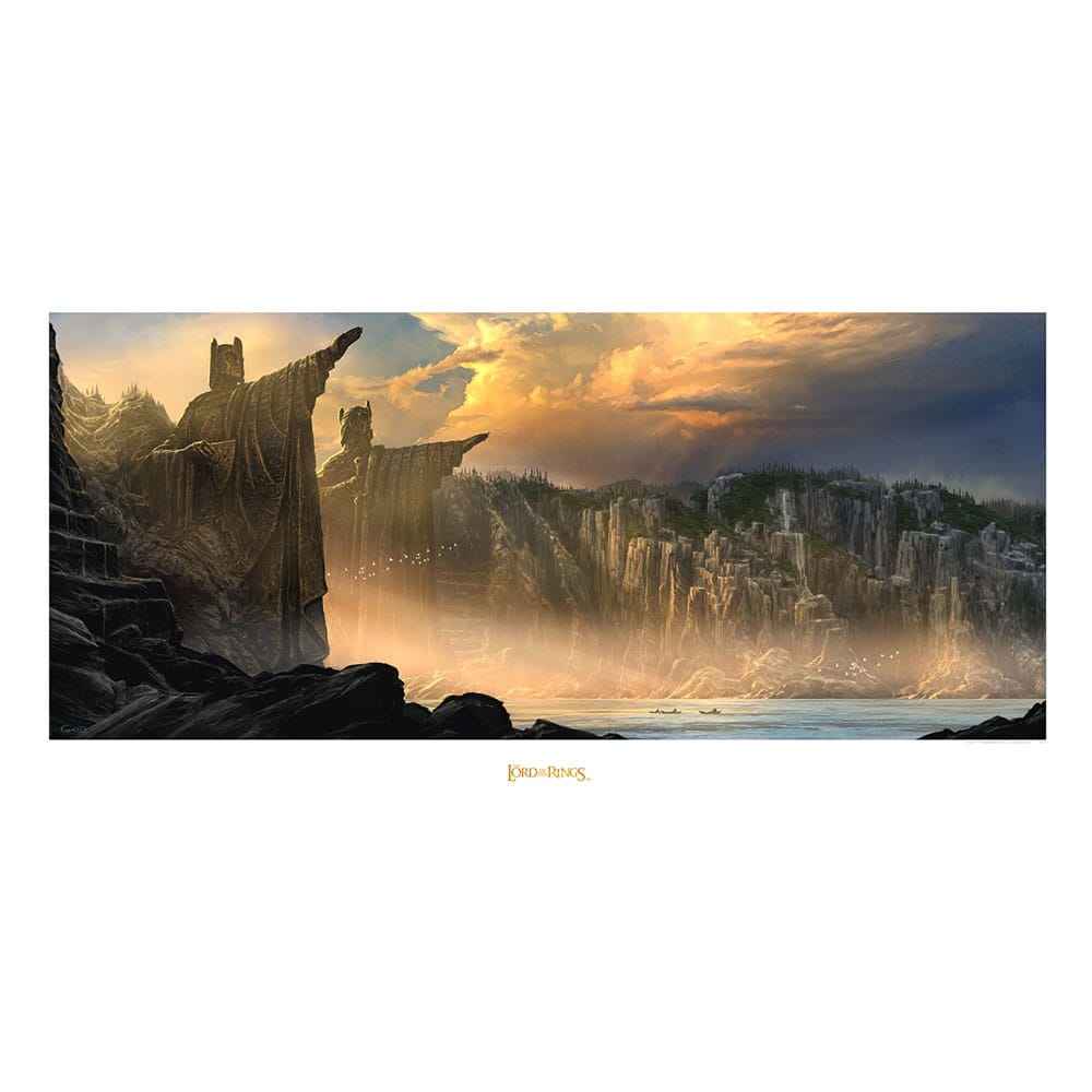 Lord of the Rings Konsttryck The Argonath - Kungarnas Pelare 59 x 30 cm