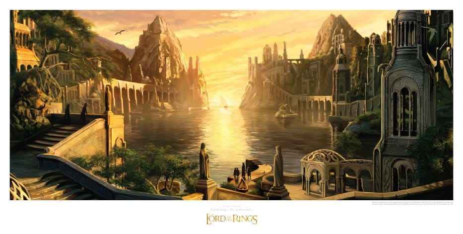 Lord of the Rings Konsttryck The Grey Havens 59 x 30 cm