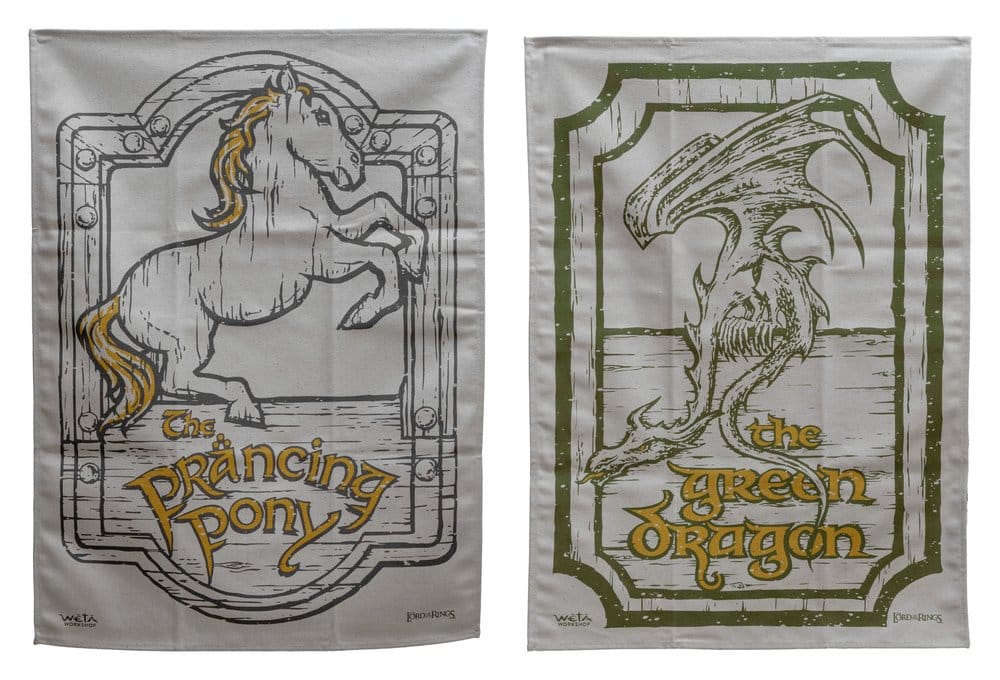 Lord of the Rings Tea Towel 2-pack The Green Dragon and The Prancing Pony 69 cm