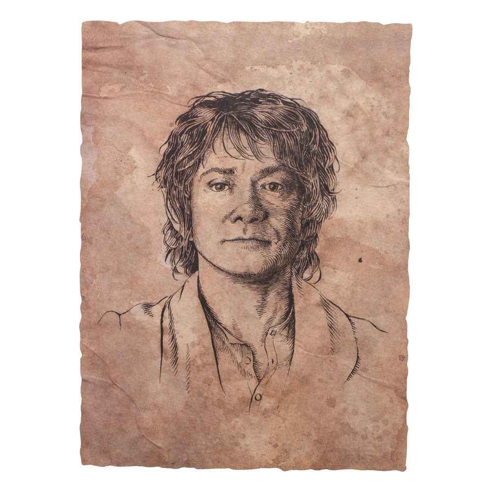 Konsttryck Porträtt av Bilbo Baggins från The Hobbit 21 x 28 cm