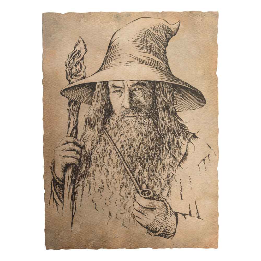 Konsttryck av Bilbo: Porträtt av Gandalf den Grå 21 x 28 cm