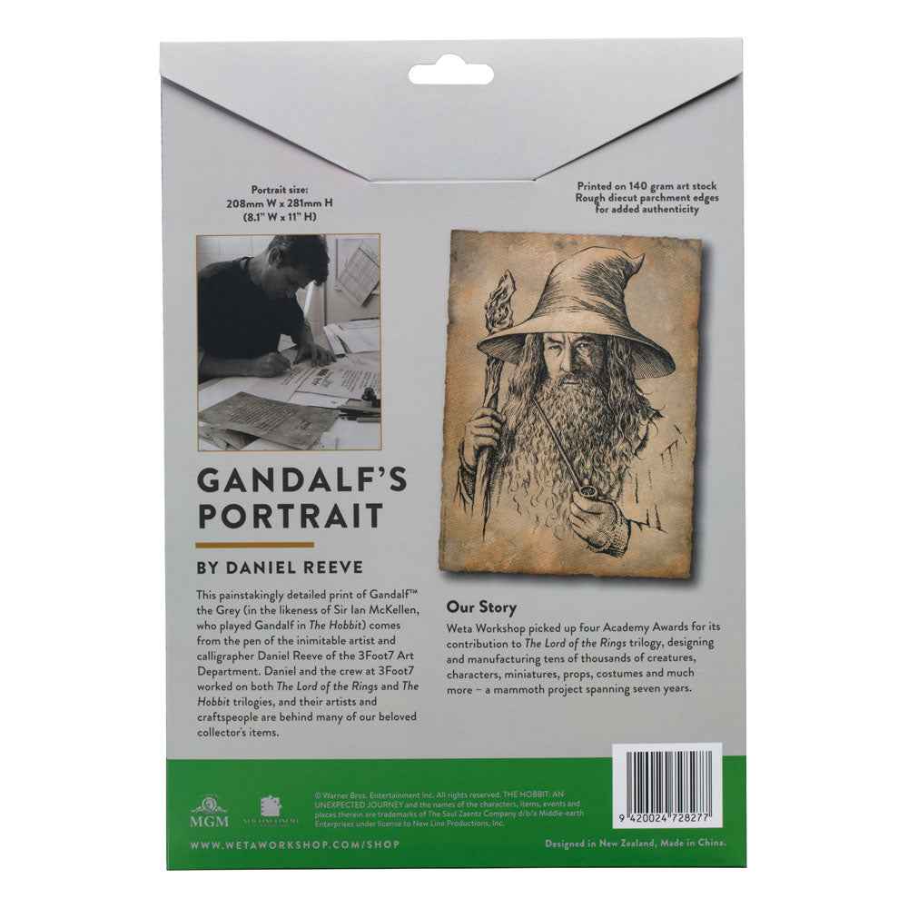 Konsttryck av Bilbo: Porträtt av Gandalf den Grå 21 x 28 cm