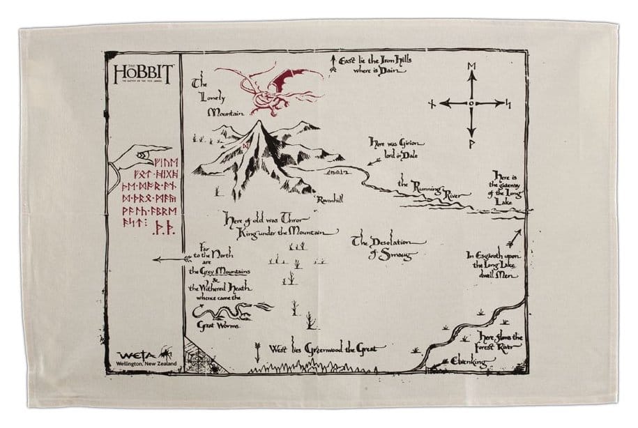 The Hobbit Tea Towel Thorin's Map 72 cm