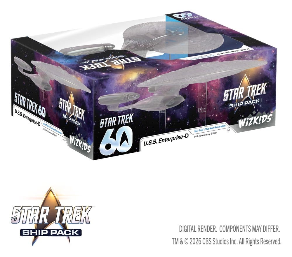 Star Trek Fartygspaket Boxade förmål Färdigmålade Minatyrer U.S.S. Enterprise - 60-årsjubileumsutgåva 22 cm