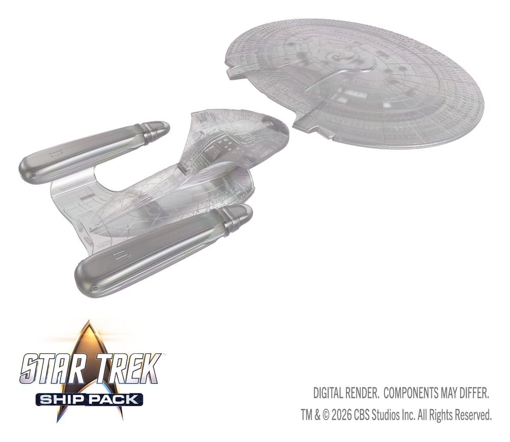 Star Trek Fartygspaket Boxade förmål Färdigmålade Minatyrer U.S.S. Enterprise - 60-årsjubileumsutgåva 22 cm