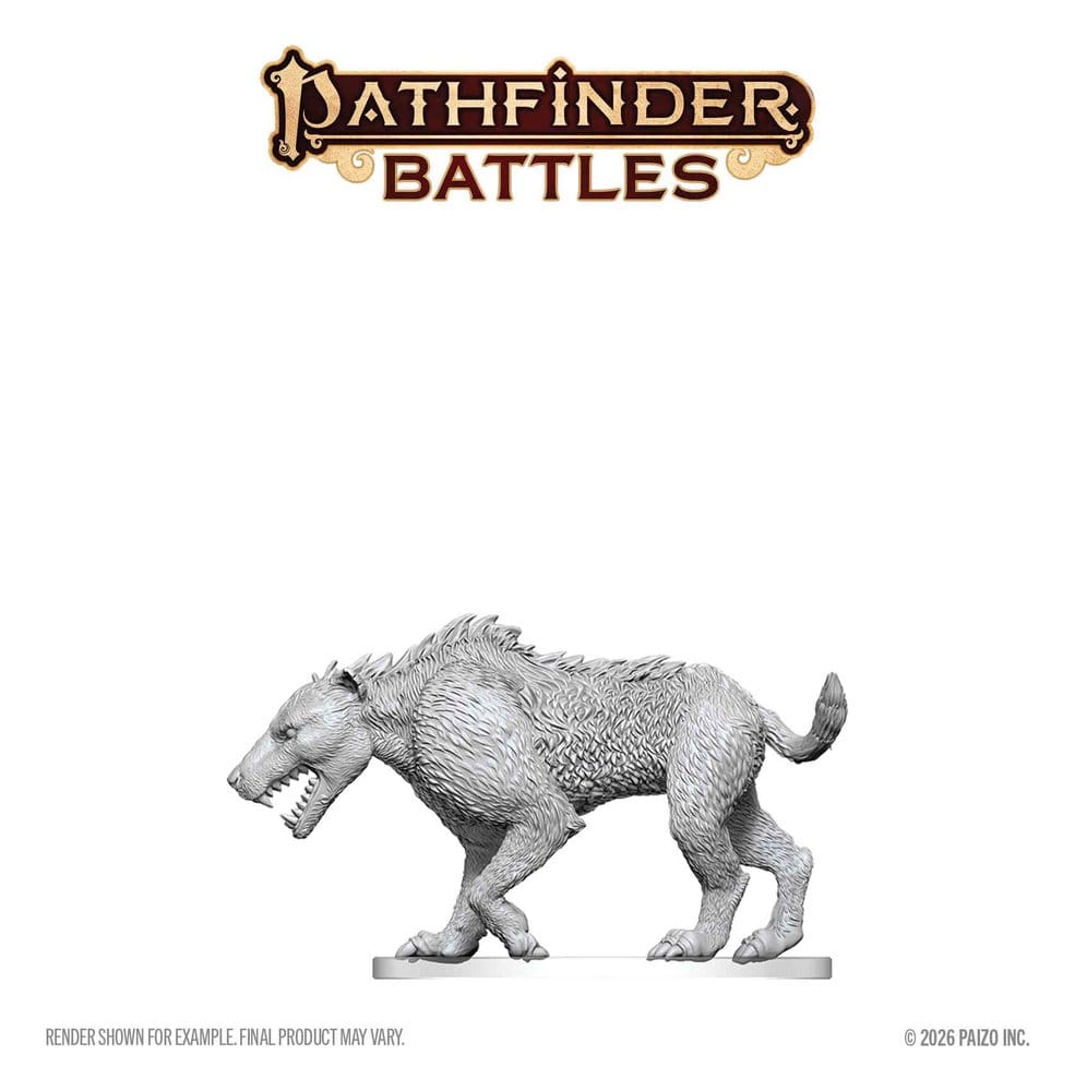 Pathfinder Battles Deep Cuts Ombesiktigad Minifigur Hyaenodon 13 cm