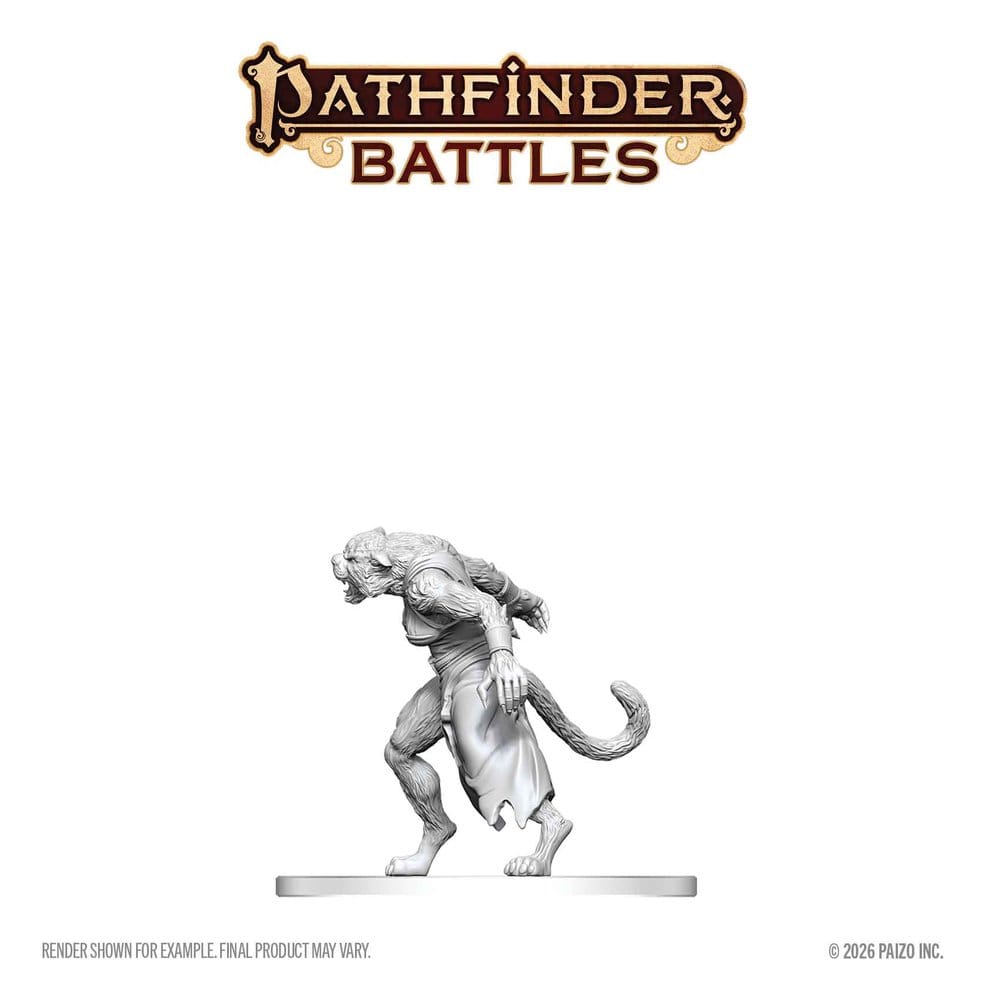 Pathfinder Battles Deep Cuts Omålade Miniatyr Weretiger 13 cm