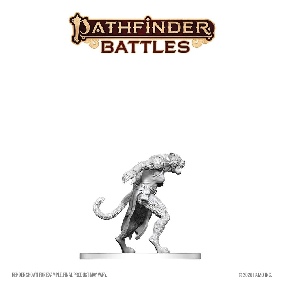 Pathfinder Battles Deep Cuts Omålade Miniatyr Weretiger 13 cm