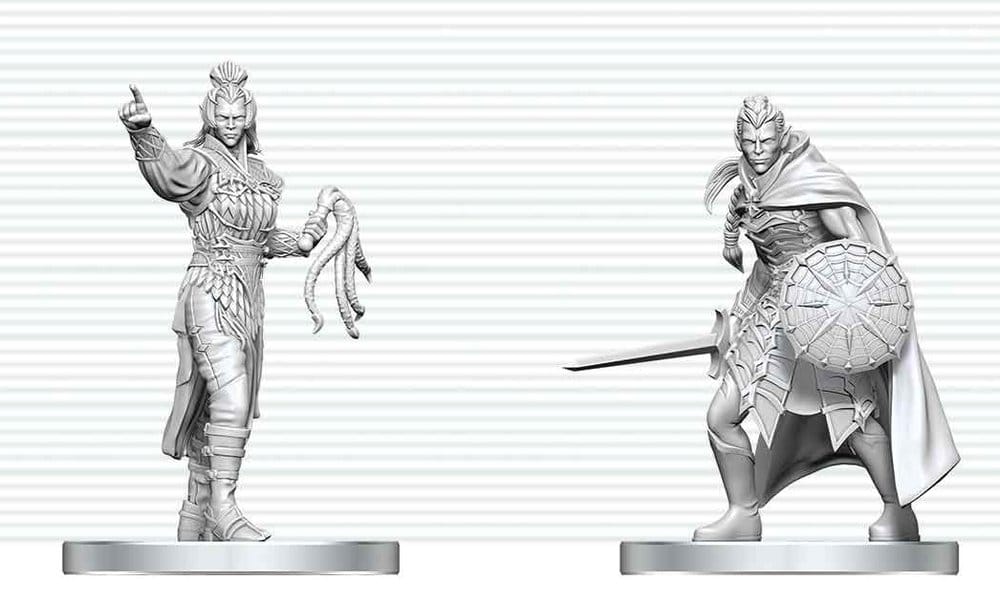 D&D Nolzur's Fantastiska Minifigurer Mini Figurer Drow Elitesoldat & Drow Prästinna av Lolth 13 cm