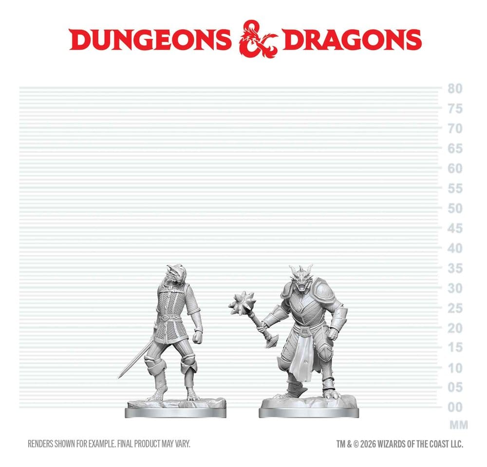 Dungeons & Dragons Nolzur's Marvelous Miniatures Omålade Minifigurer Dragonborn Paladin och Dragonborn Squire, 14 cm
