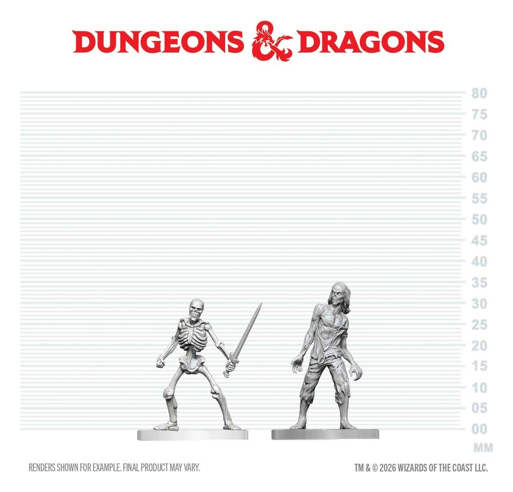 Dungeons & Dragons Nolzur's Marvelous Miniatures Unpainted Miniature Zombie & Skeleton 14 cm
