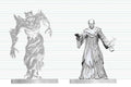 Dungeons & Dragons Nolzur's Marvelous Miniatures Unpainted Miniature Ghast Gravecaller & Wraith 14 cm