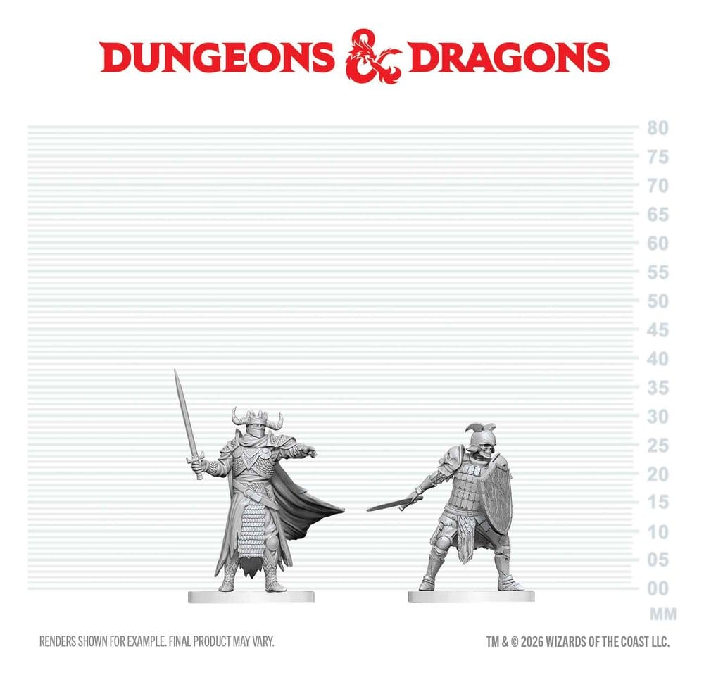 Dungeons & Dragons Nolzur's Marvelous Miniatures Unpainted Miniature Death Knight & Death Knight Aspirant 14 cm