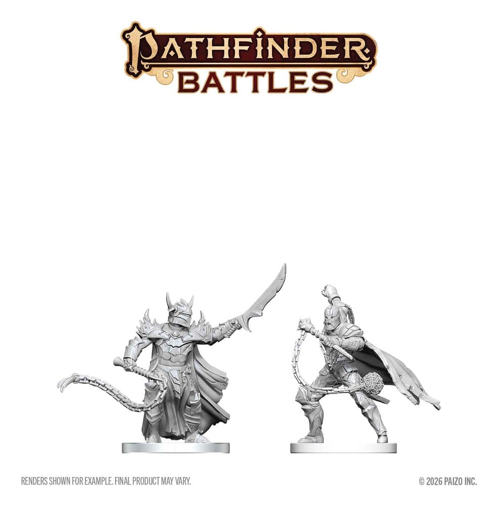 Pathfinder Battles Deep Cuts Unpainted Miniature Scourge & Chain Hellknights 14 cm