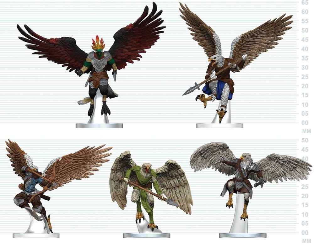 D&D Ikoner från Riken Miniatyrfigurer Aarakocra Flock 20 cm