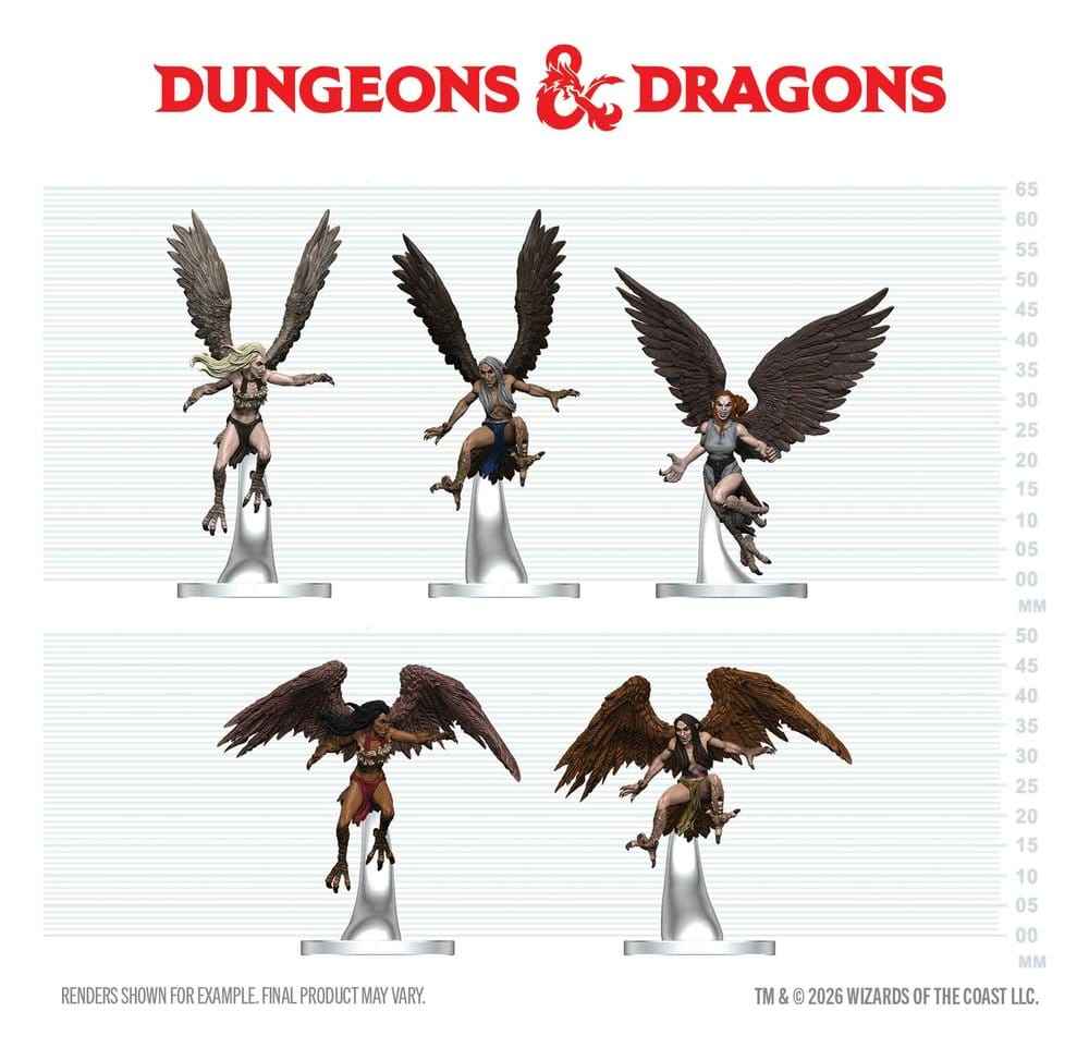 D&D Ikoner från Riken Miniatyrfigurer Harpysvärm 20 cm