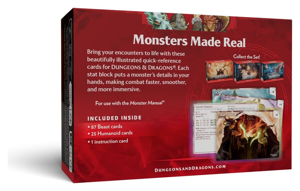 Dungeons & Dragons Rollspelsreferenskort: Monster (Djur och NPC) – Engelska Versionen