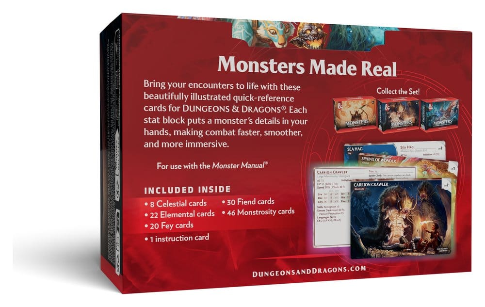 Dungeons & Dragons RPG Referenskort: Monster (Mystiska och Hotfulla) *Engelsk Version*