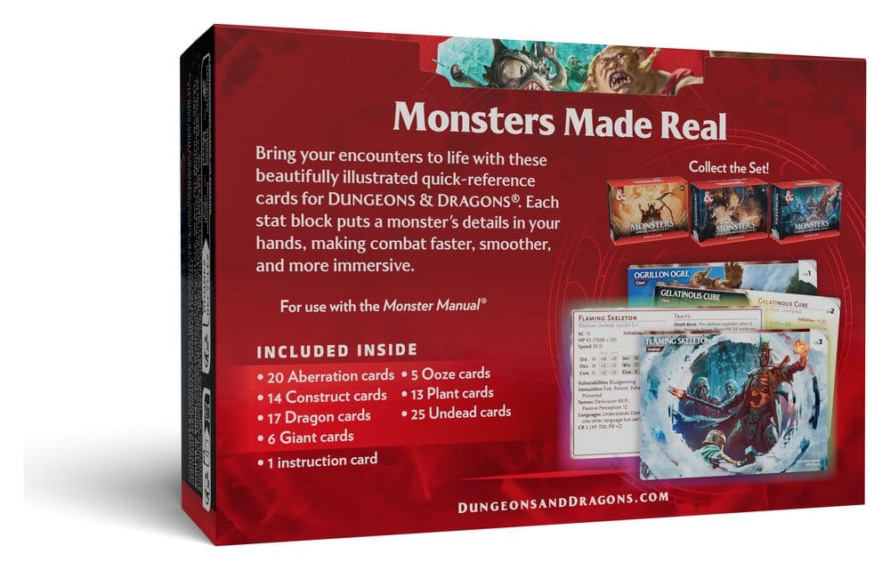 Dungeons & Dragons RPG Referenskort: Monster (Skrämmande och Vilda) *Engelska Versionen*