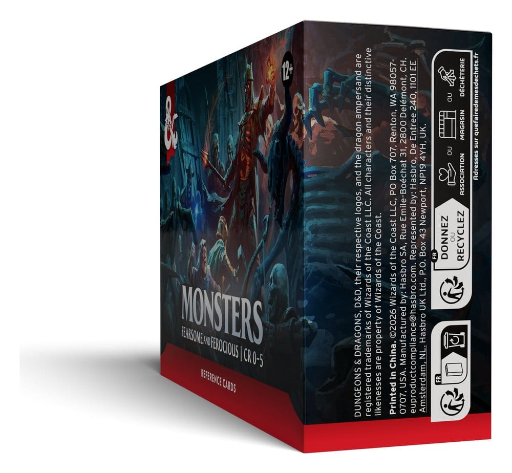 Dungeons & Dragons RPG Referenskort: Monster (Skrämmande och Vilda) *Engelska Versionen*