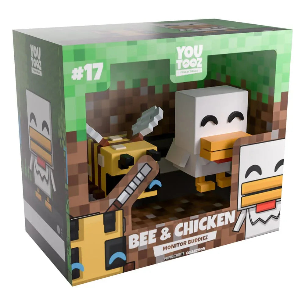 Minecraft Figurer Bee och Chicken Monitor Buddiez Youtooz