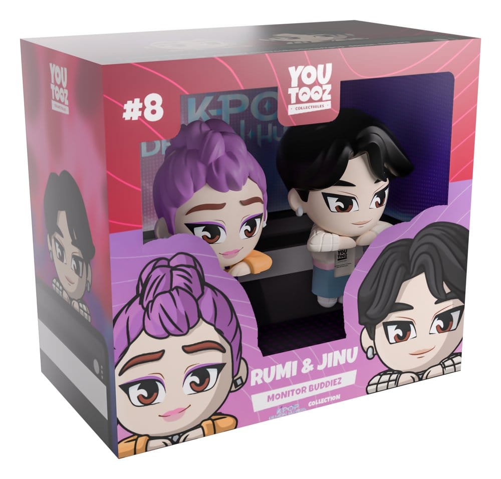 KPop Demon Hunters Samlarfigurer Jinu och Rumi Monitor Buddiez, 6 cm
