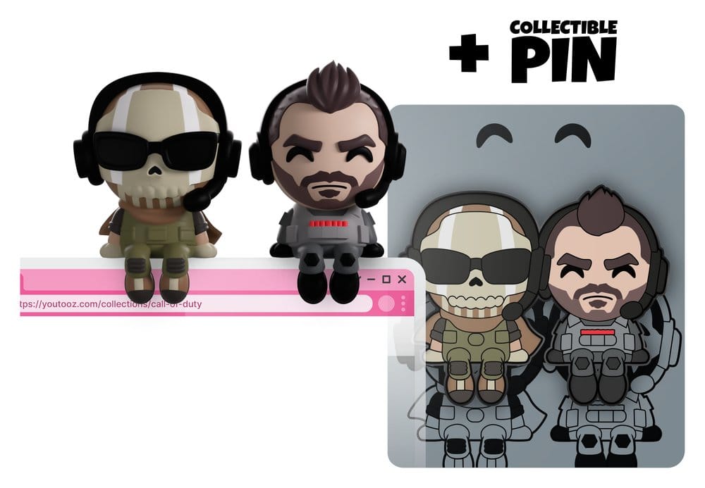 Call of Duty Figurer Ghost & Soap Monitor Buddiez 7 cm