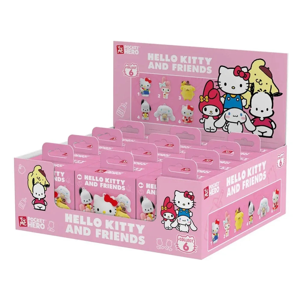 Sanrio Pocket Hero Nyckelring Hello Kitty och vänner Serien 1 Blind Box Display (12) YuMe Toys