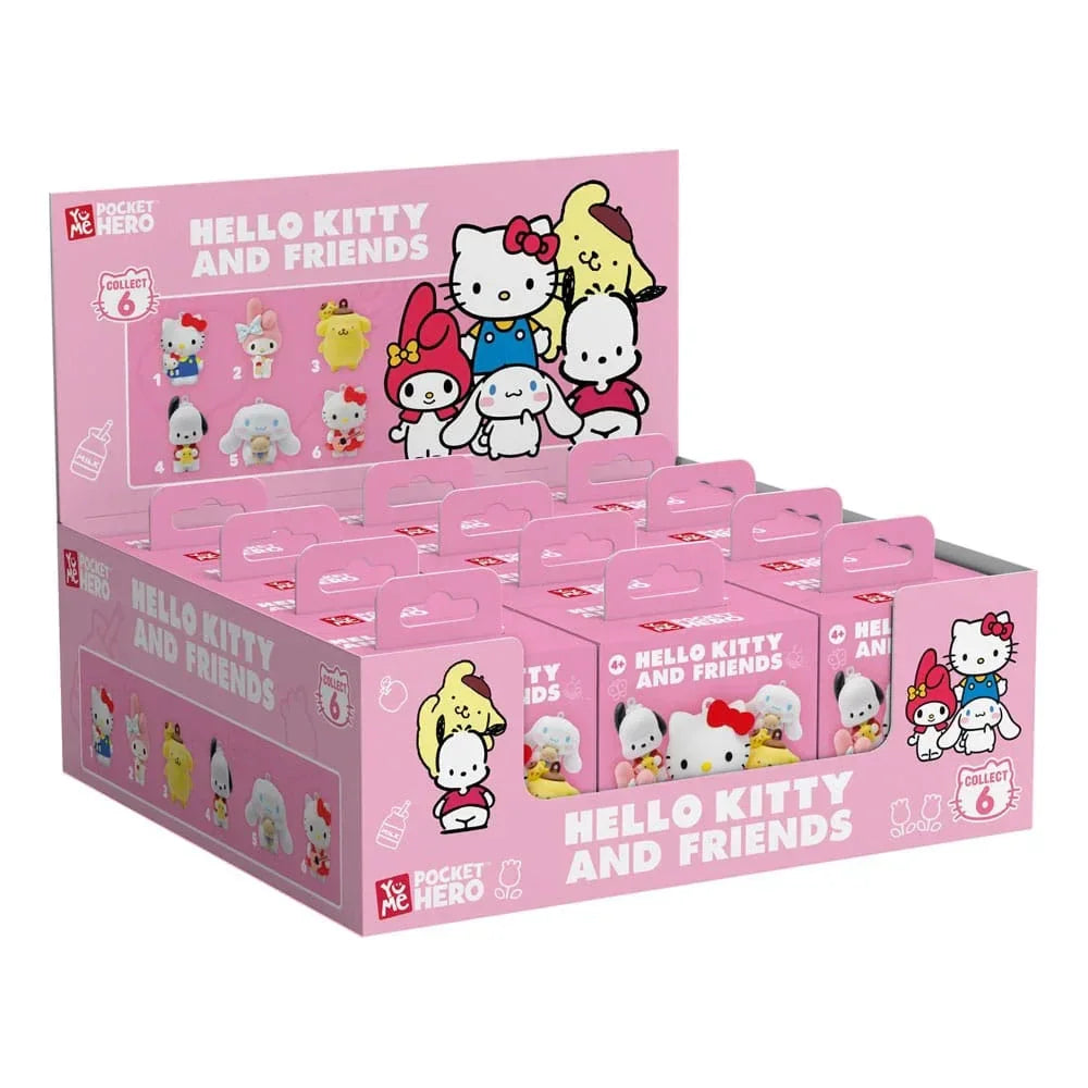 Sanrio Pocket Hero Nyckelring Hello Kitty och vänner Serien 1 Blind Box Display (12) YuMe Toys