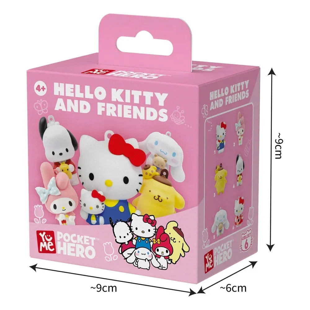 Sanrio Pocket Hero Nyckelring Hello Kitty och vänner Serien 1 Blind Box Display (12) YuMe Toys