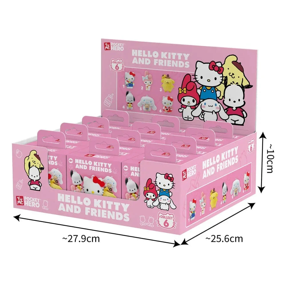 Sanrio Pocket Hero Nyckelring Hello Kitty och vänner Serien 1 Blind Box Display (12) YuMe Toys