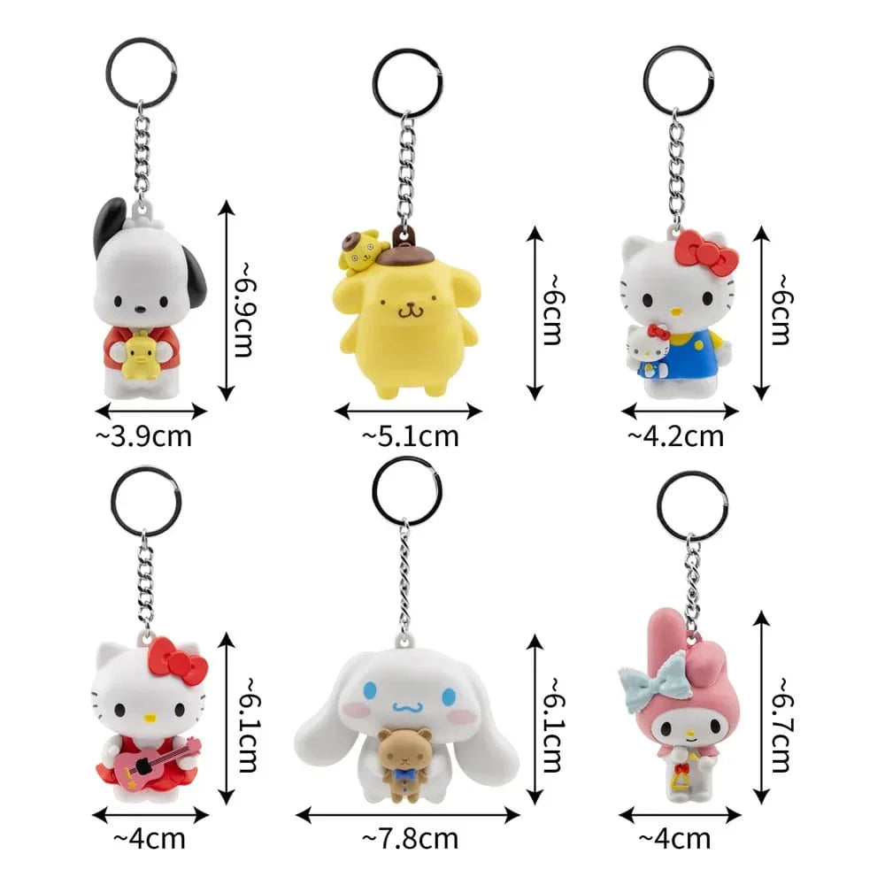 Sanrio Pocket Hero Nyckelring Hello Kitty och vänner Serien 1 Blind Box Display (12) YuMe Toys