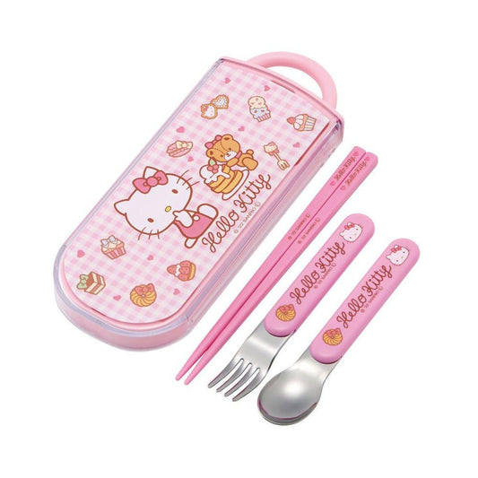 Hello Kitty Ätpinnar & Spoon & Fork Set Sweety pink