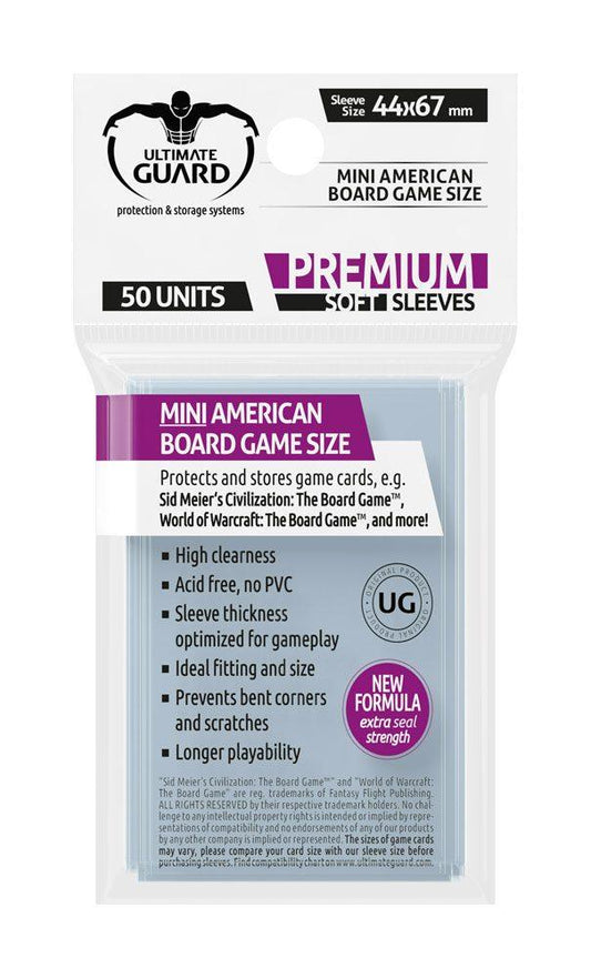 Ultimate Guard Premium Soft Sleeves for Brädspel Cards Mini American (50)