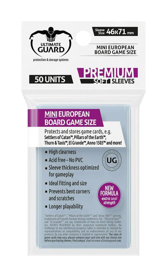 Ultimate Guard Premium Soft Sleeves for Brädspel Cards Mini European (50)