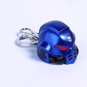 Warhammer 40K Metal Nyckelring Space Marine Primaris Helmet Ultramarine