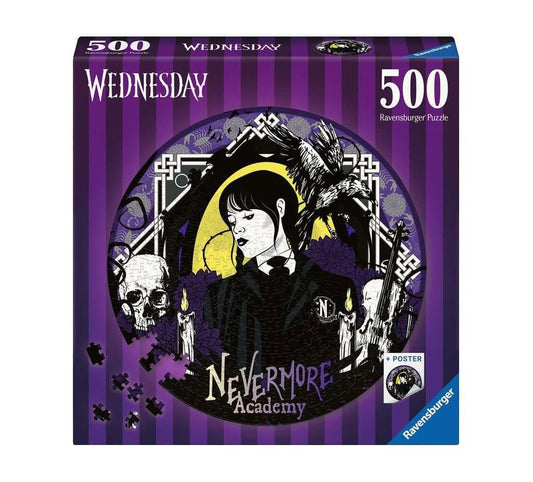 Wednesday Round Pussel Nevermore Academy (500 bitar)